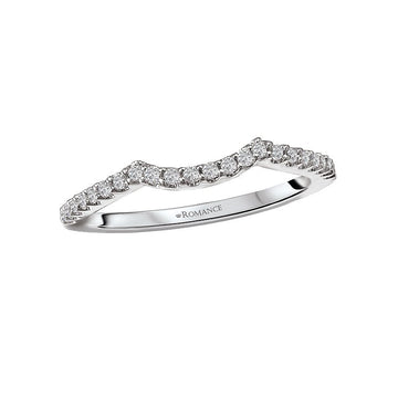 18K White Gold Curved Diamond Wedding Band - Orbelle Collection