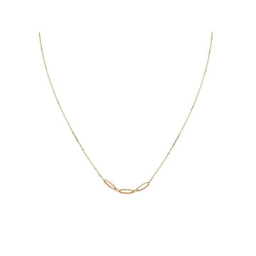 Luxora Italian 14kt Gold Triple Link Necklace - Adjustable 16-18 Inches