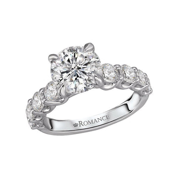 Orbelle 14K White Gold Diamond Engagement Ring Semi-Mount, 1CTW Round Cut, Fits 8.2mm Center Stone