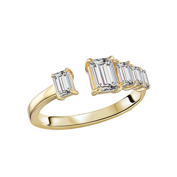 Luxora Lab Grown Diamond Open Front Ladies Fashion Ring in 14K Yellow Gold