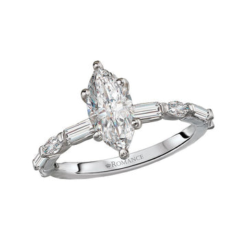 Orbelle White Gold Marquise Cut Lab Grown Diamond Semi-Mount Engagement Ring