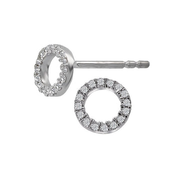 Luxora Ladies Fashion Diamond Halo Earrings in 14K White Gold
