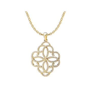 Luxora 14K Yellow Gold Diamond Swirl Pendant