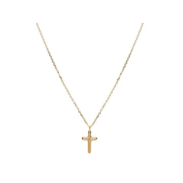 Luxora Italian 14kt Gold Mini Cross Necklace - Adjustable Lariat Style