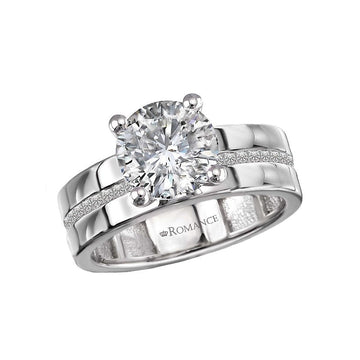 Orbelle Platinum Princess Cut Diamond Semi-Mount Engagement Ring
