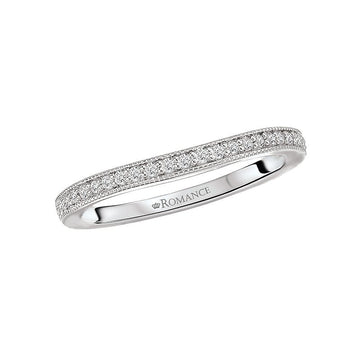 Kim Classics 14K White Gold Diamond Curved Wedding Band