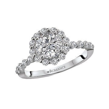 Orbelle Halo Semi-Mount Diamond Ring | 14K White Gold Engagement Ring