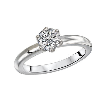 Kim Classics Solitaire Semi-Mount Diamond Ring in 14K White Gold
