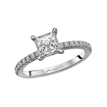 Orbelle White Gold Princess Cut Lab Grown Diamond Semi-Mount Ring