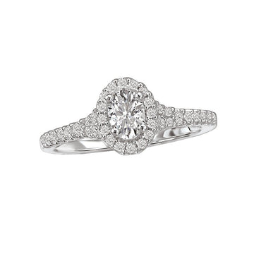 Orbelle 14K White Gold Oval Halo Diamond Engagement Ring