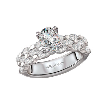 Orbelle Three Row Marquise Diamond Semi-Mount Engagement Ring in 14K White Gold