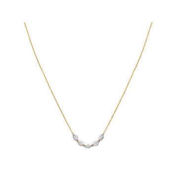 Luxora Marquise Cut Diamond Fashion Necklace in 14kt Yellow Gold