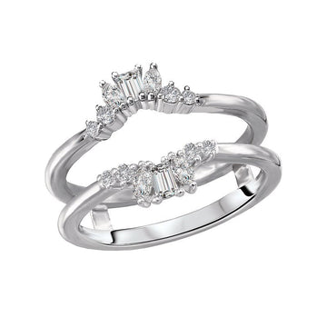 Glemera Diamond Wrap Ring with Guard - 14K White Gold Wedding Band