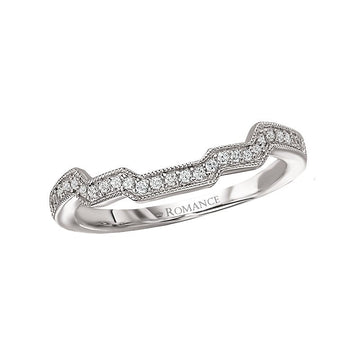 Orbelle Curved Diamond Wedding Band in 18K White Gold