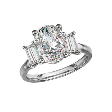 14K White Gold Oval Lab Grown Diamond Engagement Ring