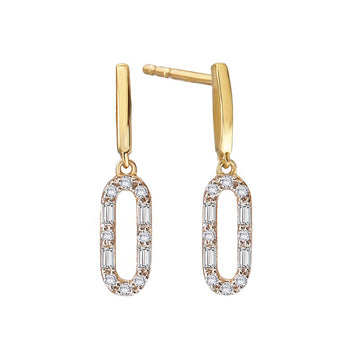 Luxora Lab Grown Diamond Dangle Earrings | 14kt Yellow Gold Fashion Jewelry