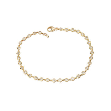 Luxora Round Lab Grown Diamond Ladies Fashion Bracelet in 14K Yellow Gold
