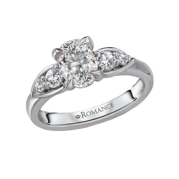 Bandora 14K White Gold Diamond Oval Semi-Mount Engagement Ring