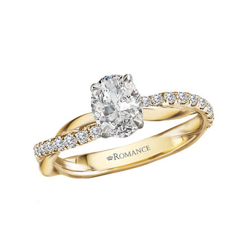 Orbelle 14K Yellow Gold Twisted Diamond Semi-Mount Engagement Ring