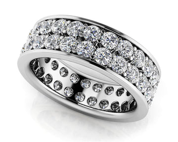 Forever Channel Set Double Row Eternity Ring Lab-Grown Diamond with 2.50 ct.(finished) 2.4mm
