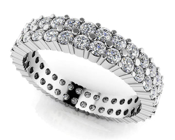 Dazzling Double Row Eternity Band Lab-Grown Diamond with 1.50 ct.(finished) 1.75mm