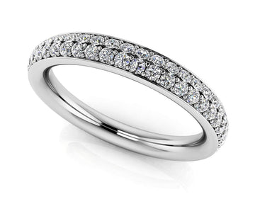 Double Row Diamond Eternity Wedding Band Lab-Grown Diamond with 1.54 ct.(finished) 1.7mm