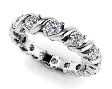 Swirl Frame Twist Diamond Eternity Band Lab-Grown Diamond with 1.68 ct.(finished) 3.3mm