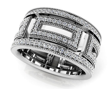 Glamorous Milgrain Eternity Ring Lab-Grown Diamond with 1.11 ct.(finished) 1mm
