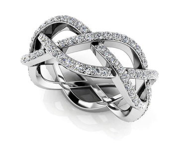 Stylish Woven Diamond Eternity Ring Lab-Grown Diamond with 1.06 ct.(finished) 1.2mm