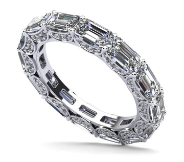 Diamond Eternity Ring With Sash Setting Lab-Grown Diamond with 6.02 ct.(finished) 5x3mm, 1mm