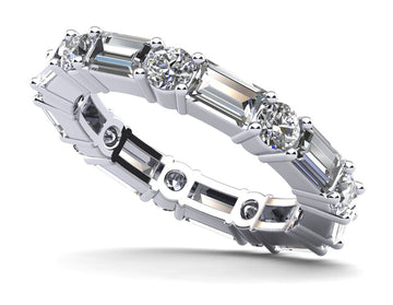 Modern Mix Diamond Eternity Ring Lab-Grown Diamond with 1.36 ct.(finished) 3.25x1.75mm, 2mm