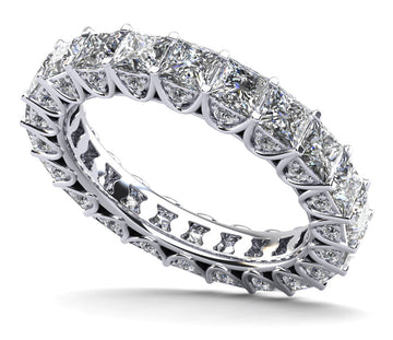 Princess Sunbeam Diamond Eternity Ring Lab-Grown Diamond with 3.76 ct.(finished) 1.2mm, 3mm