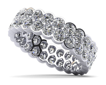 Double Diamond Eternity Ring Lab-Grown Diamond with 2.26 ct.(finished) 2.3mm