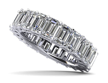 Emerald Cut Classic Diamond Eternity Ring Lab-Grown Diamond with 8.80 ct.(finished) 5x3mm