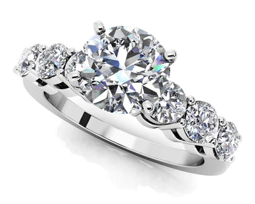 Lucky Number 7 Engagement Ring Lab-Grown Diamond with 1.63 ct. (1.00 ct. center diamond)