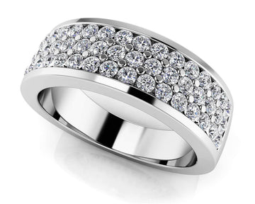 Triple Channel Diamond Band Lab-Grown Diamond with 0.72 ct.(finished) 1.4mm