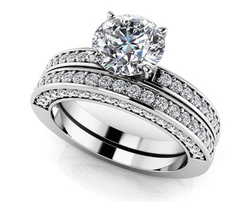 Frame Vintage Style Bridal Set Lab-Grown Diamond with 1.59 ct. (1.00 ct. center diamond)
