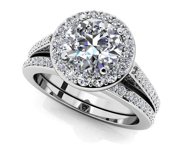 Delighted By Round Diamonds Matching Wedding Set Lab-Grown Diamond with 1.26 ct. (0.75 ct. center diamond)