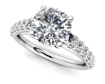 Classic Sparkle Diamond Engagement Ring Lab-Grown Diamond with 1.96 ct. (1.50 ct. center diamond)