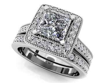 Princess Dreams Diamond Bridal Set Lab-Grown Diamond with 1.15 ct. (0.70 ct. center diamond)
