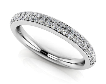 Dazzling Two Row Diamond Band Lab-Grown Diamond with 0.38 ct.(finished) 1.2mm