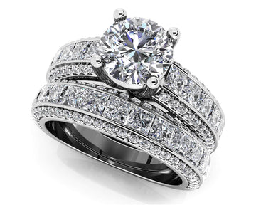 Diamond Deluxe Matching Wedding Set Lab-Grown Diamond with 4.10 ct. (1.50 ct. center diamond)