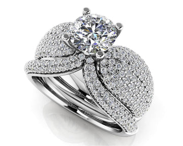 Dazzling Diamond Bridal Set With Side Stones Lab-Grown Diamond with 2.28 ct. (1.00 ct. center diamond)