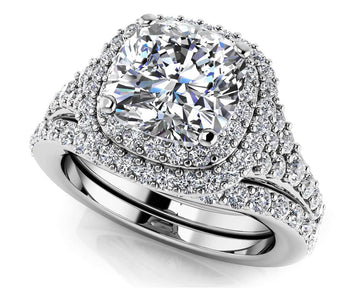 Andrea Love Cushion Cut Bridal Set Lab-Grown Diamond with 1.96 ct. (1.00 ct. center diamond)