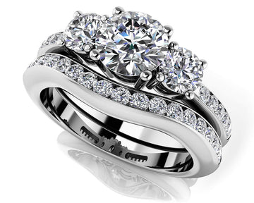 Romantic Dreams Three Stone Bridal Set Lab-Grown Diamond with 2.73 ct. (1.50 ct. center diamond)