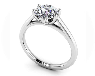 Modern Classic Round Diamond Wedding Ring Lab-Grown Diamond with 0.50 ct. (0.50 ct. center diamond)