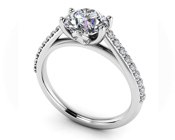 Modern Round Diamond Engagement Ring Lab-Grown Diamond with 1.23 ct. (1.00 ct. center diamond)