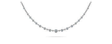 Graduated Diamond And Chain Link Necklace Diamond with 4.05 ct.(finished) 3.5mm, 4mm, 4.5mm