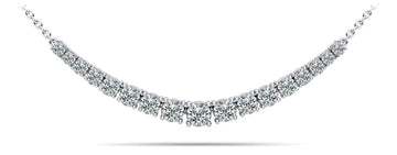 Classic Graduated Tennis Necklace With Chain Lab-Grown Diamond with 2.97 ct.(finished)