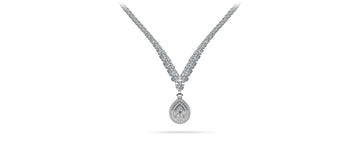 4 Prong Double Strand V Drop Diamond Necklace Lab-Grown Diamond with 13.12 ct.(finished)